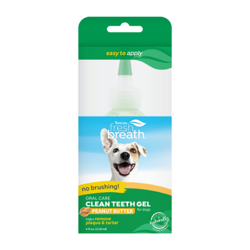 FBPBGLKT4Z TropiClean Fresh Breath No Brushing Peanut Butter Flavor Clean Teeth Dental & Oral Care Gel for Dogs, 4oz 1
